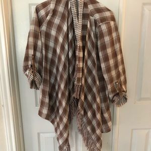Plaid and Stripes fringe kimono